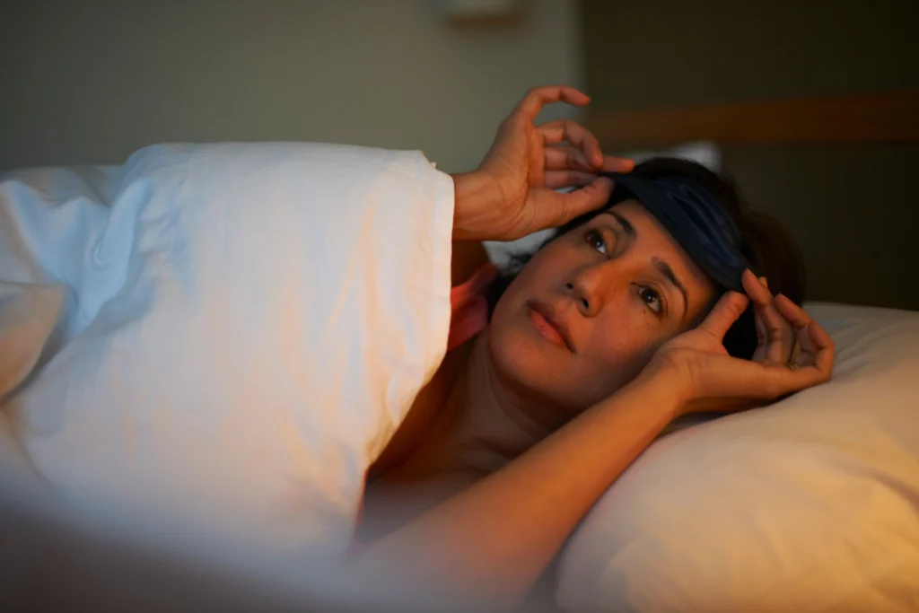 Person struggling to sleep after missing a dose of Hydroxyzine